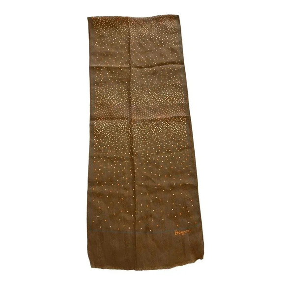 Bayron Brown Rectangle Polka Dot Scarf - Picture 2 of 5